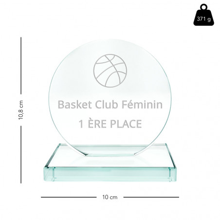 Taille du cadre en verre rond personnalisé