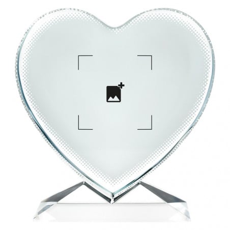 Coeur verre personnalisé photo