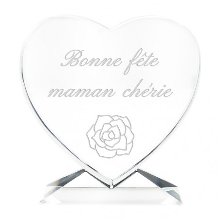 coeur verre gravé