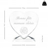 Taille du coeur verre personnalisé texte