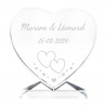 Cœur en verre à personnaliser avec design amour