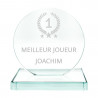 Trophée rond en verre à personnaliser