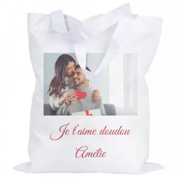 Sac cabas ou shopping personnalisé | Petit sac textile blanc
