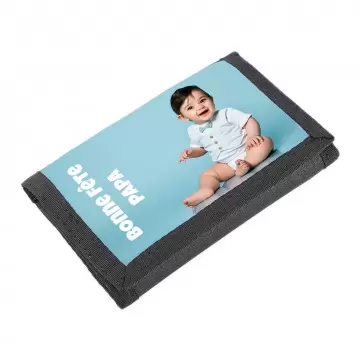 Portefeuille noir à scratch personnalisé | Impression photo HD