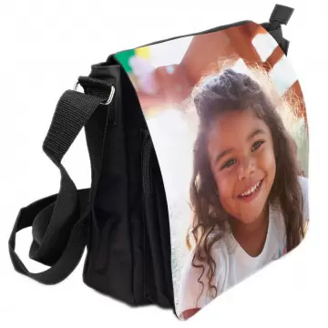 Sac noir personnalisé avec photo | Sac textile à bandoulière