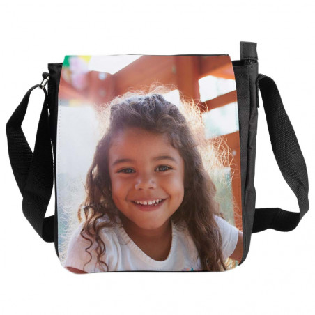 Sac noir textile imprimé