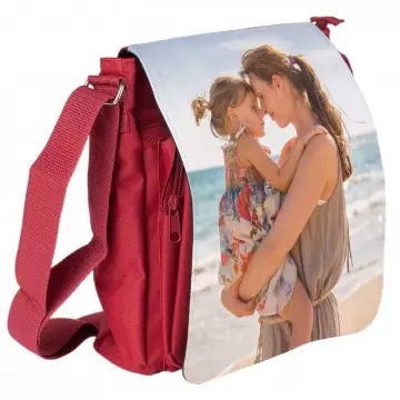 Sac rouge en bandoulière personnalisé photo