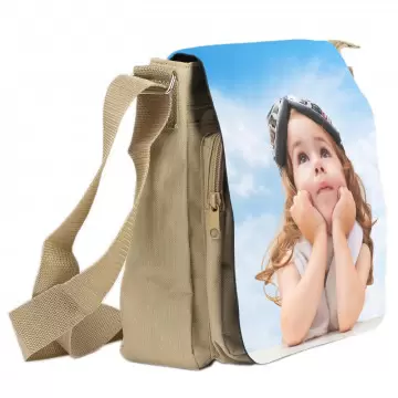 Sacoche beige personnalisée photo | Sac textile bandoulière