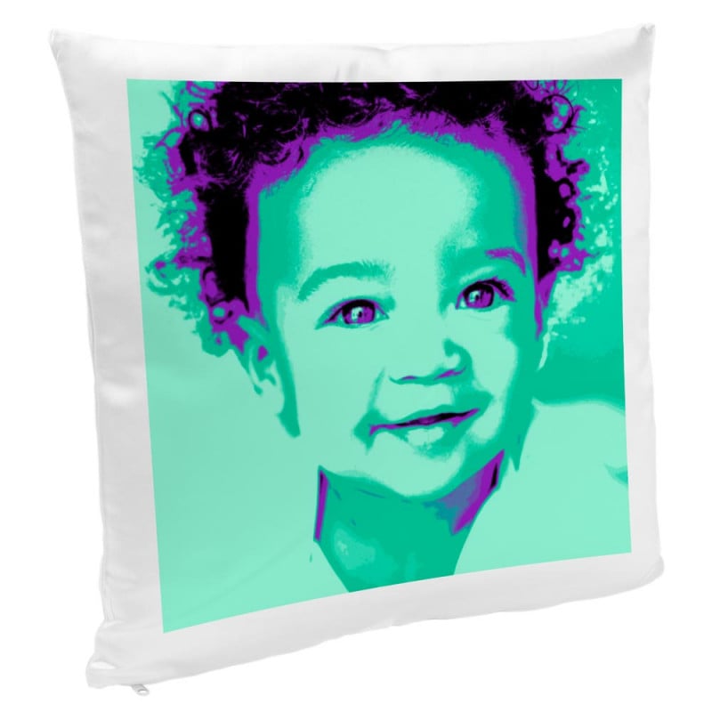 Coussin Pop Art personnalisable avec impression photo colorée