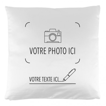 Coussin blanc personnalisé avec effet Pop Art