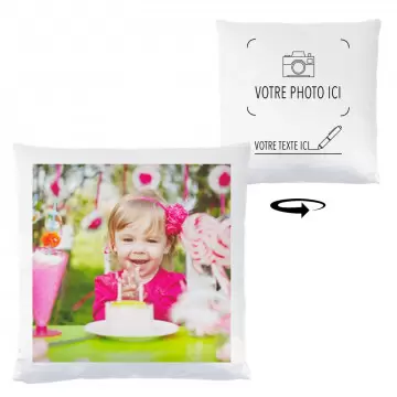 Housse de coussin recto verso 2 photos
