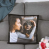 Coussin noir personnalisé photo