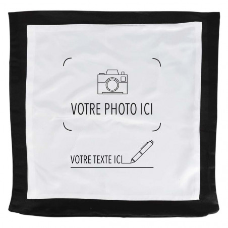 Coussin personnalisé bords noirs