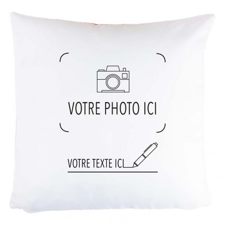 Coussin rose personnalisable avec photo