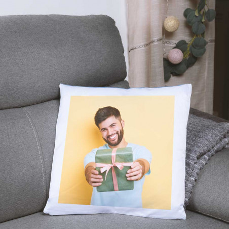 Coussin bleu personnalisé