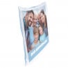 Coussin bleu personnalisé avec photo