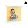 Taille du coussin bleu