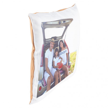 Coussin beige personnalisable