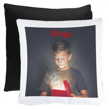 Coussin à personnaliser blanc et verso noir | Impression photo