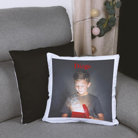 Coussin verso noir personnalisé