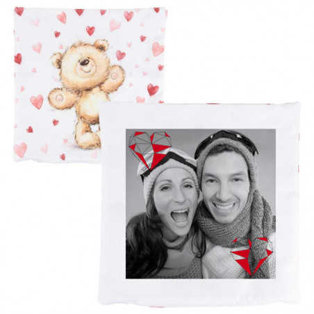 Coussin nounours imprimé photo