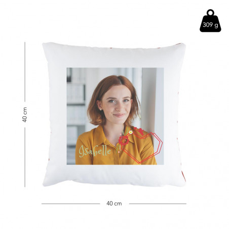 Taille du coussin verso cœurs