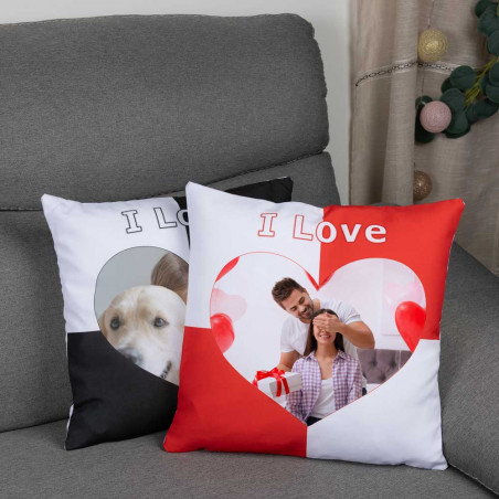 Coussin I Love à personnaliser