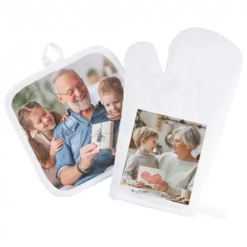 Gant et manique de cuisine personnalisés avec vos photos
