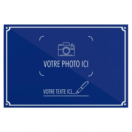 Plaque de rue unique avec photo et texte