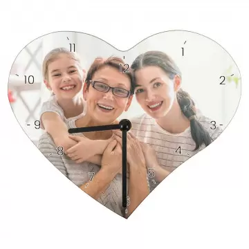 Horloge coeur personnalisée avec photo