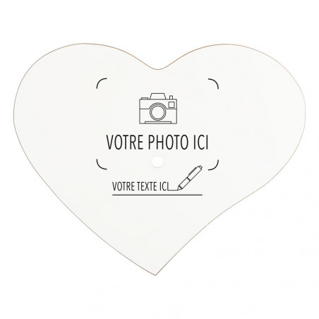 Horloge cœur personnalisée avec photo imprimée