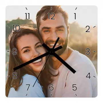 Horloge personnalisée avec photo format carré | Horloge bois personnalisée