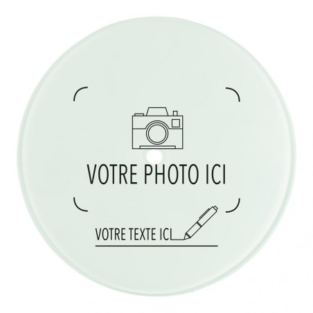Horloge en verre de forme ronde à imprimer