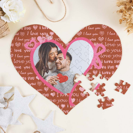 Puzzle cœur avec thème personnalisé