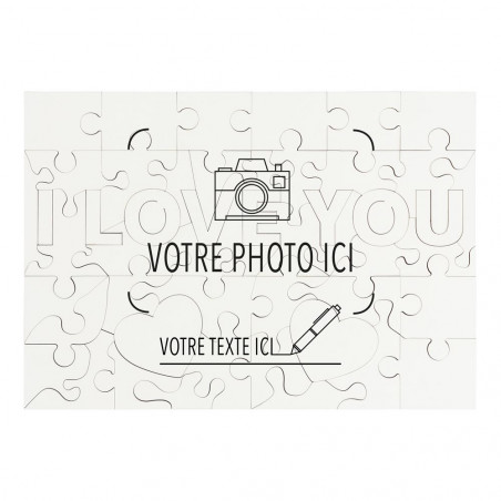 Puzzle i love you avec une photo