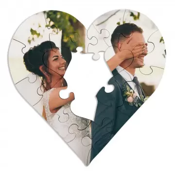 Puzzle coeur en bois personnalisé | Puzzle premium photo