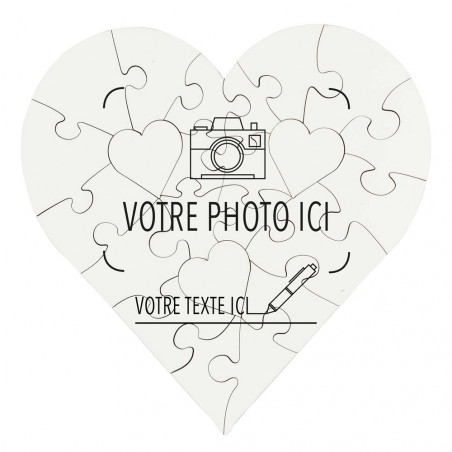 Puzzle cœur en bois imprimé photo
