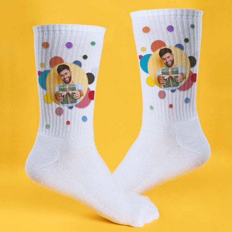 Chaussette blanche personnalisée photo