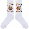 Chaussettes cœurs colorées avec photos imprimées