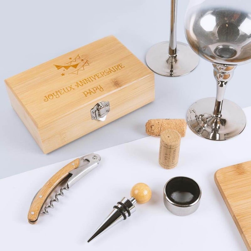 Coffret vin en bois personnalisé