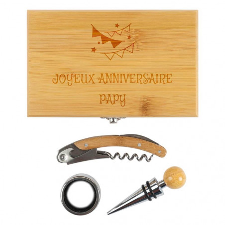 Coffret vin en bois gravé personnalisable