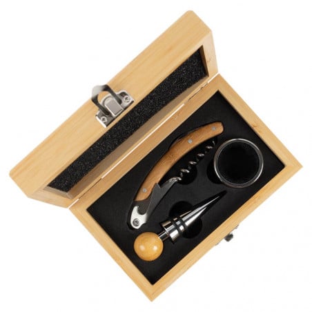 Intérieur du coffret vin en bois de bambou