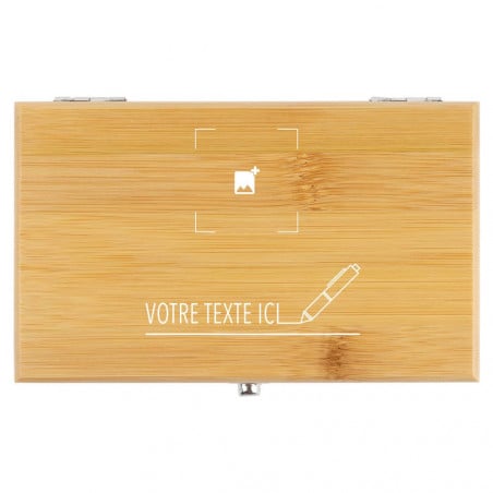 Coffret vin en bois texte gravé