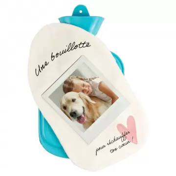 Bouillotte personnalisée avec design original "Réchauffer ton coeur"