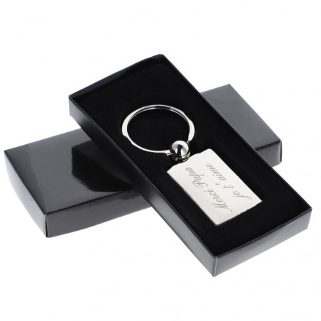 porte clef en forme de rectangle personnalisé et gravé