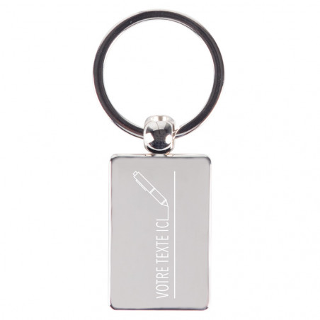 porte clé rectangle gravé personnalisé