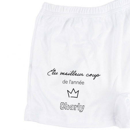 Boxer personnalisé "meilleur coup" avec prénom
