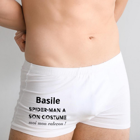 Caleçon personnalisable "Spiderman a son costume"