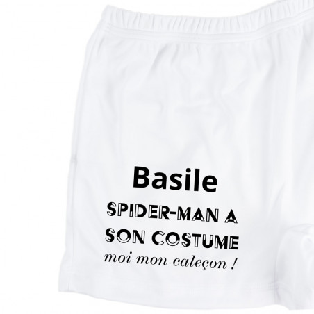 Caleçon boxer personnalisé "Spiderman a son costume"
