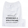 Caleçon boxer blanc avec prénom "Spiderman a son costume"